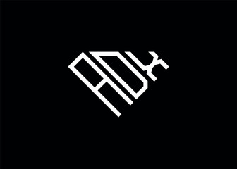 Modern letter A D X diamond shape logo And  initial monogram A D X letter logo vector template