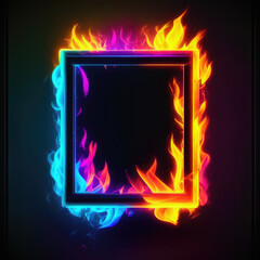 Frame with fire, Burning frame, Fire picture photo frame, fire polaroid wallpaper, fire picture frame wallpaper