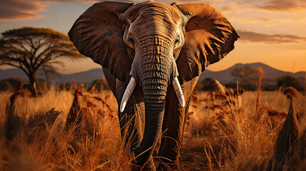 Afrikanischer Elefant (Loxodonta africana) in Namibia.