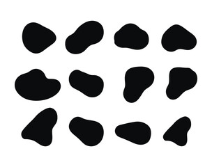 Liquid blob shape abstract elements graphic flat style design fluid vector