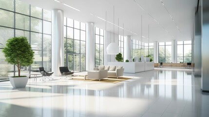 Modern office hall with a beautifully background.