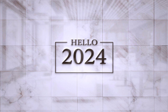 Hello 2024 Beautiful Text Design illustration