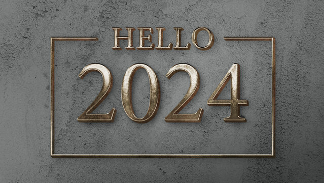 Hello 2024 Beautiful Text Design illustration