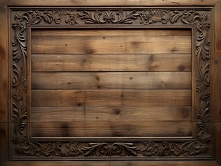 Aged wooden background with some carved design.