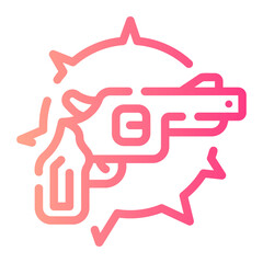 action game Line Gradient Icon