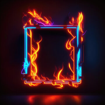 Fire frame with flames,  Frame with fire, Burning frame, Fire picture photo frame, fire polaroid wallpaper, fire picture frame wallpaper