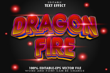 Dragon Fire Editable Text Effect Emboss Gradient Style