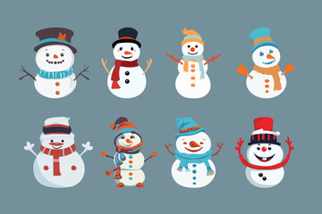 Jolly Snowman Vectors - Adorable Clipart for Winter Designs