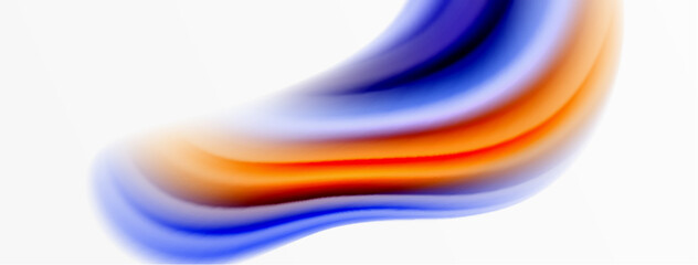 Rainbow color silk blurred wavy line background on white, luxuriously vibrant visually captivating backdrop. Stunning blend of colors reminiscent of rainbow, silky and gracefully blurred wavy pattern