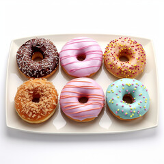 dessert sweet food cake donut bakery. glazed sugar snack pink doughnut. background pastry	