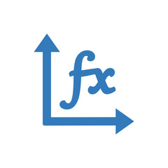 f(x) math function icon, function icon vector isolated on white background.