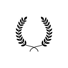 Circular laurel foliate vector icon