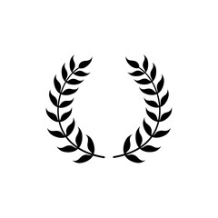 Circular laurel foliate vector icon