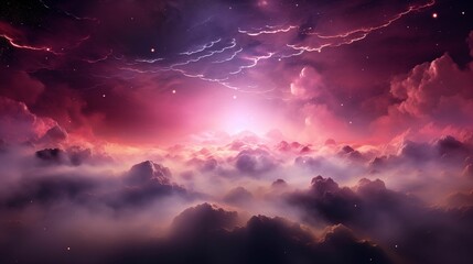Fototapeta premium Dreamy space background, delicate pink nebula.