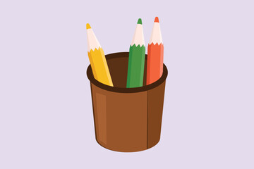 School tools, supplies. Stationery concept. Colored flat vector illustration isolated.