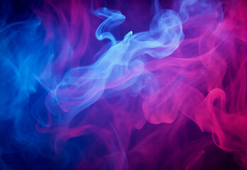 abstract colorful smoke isolated on black background