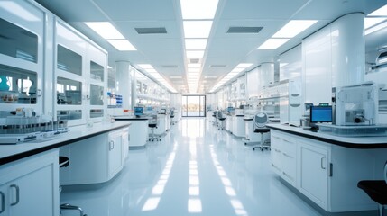 Empty medical science laboratory.
