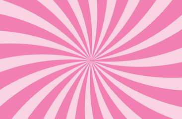 Background in the form of a pink spiral. Pink twirl sunburst pattern abstract background. Pink candy pattern. flat style.