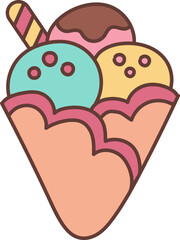 Ice Cream Cute Dessert Illustration