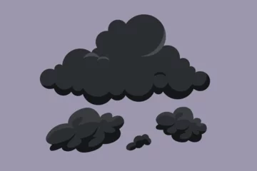 Möbelaufkleber Sky clouds black. Clouds concept. Colored flat vector illustration isolated. © Sell Vector