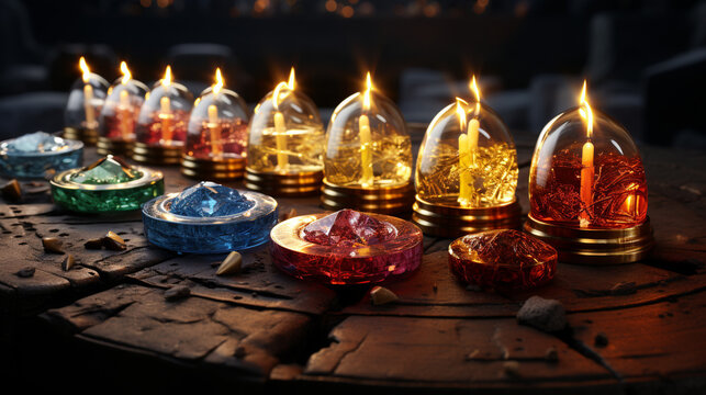 candles in church HD 8K wallpaper Stock Photographic Image