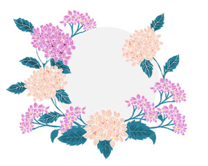 Hand Drawn Vintage Hydrangea Flower Frame