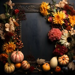 Thanksgiving background with the black frame, Thanksgiving background decoration, Thanksgiving