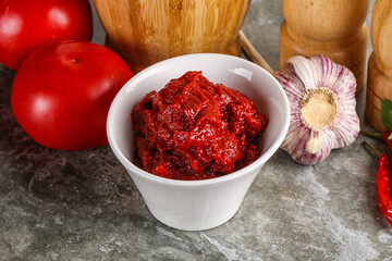 Natural organic red tomato paste