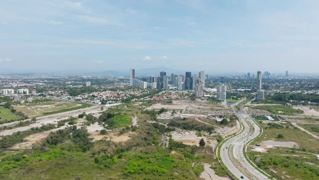 DRONE SHOT OF ANDARES IN GUADALAJARA CITY IN MEXICO