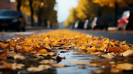 autumn in the park HD 8K wallpaper Stock Photographic Image