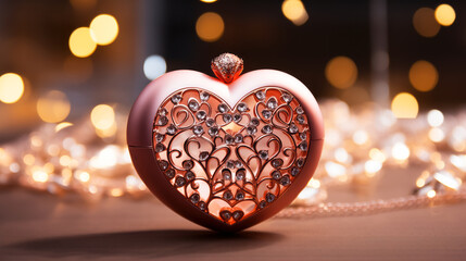 Fototapeta premium Heart shaped decoration for Valentine's Day 