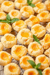 Delicious zesty and buttery lemon curd cookies freshly baked