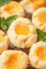 Delicious zesty and buttery lemon curd cookies freshly baked