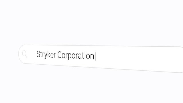 Typing Stryker Corporation on the Search Engine