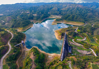 The peak lake at the Huangmanzhai waterfall scenic spot in Jieyang, Guangdong Province, China