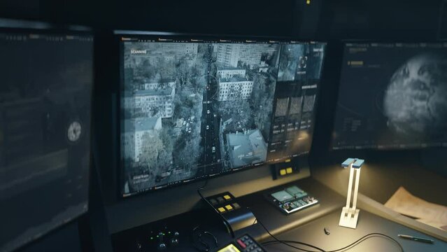 High tech software is collecting intelligence for crime prevention. High tech system is processing target intelligence. High tech software sends secret intelligence to the police forces.