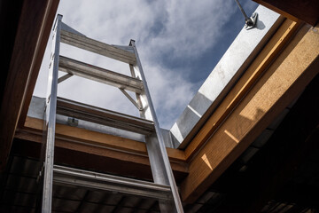 Ladder leading on to roof