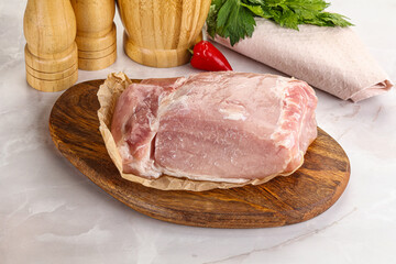 Raw uncooked pork meat loin