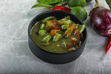 Thai green curry with prawn