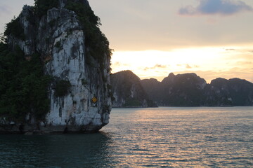 Sunset falls on Ha Long Bay - Vietnam