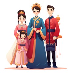 People in Chinese Traditional Costume
