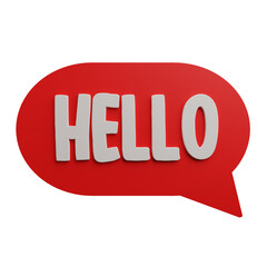 3 D illustration of Hello sticker icon