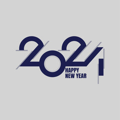 Happy new year 2024 design. Stylish modern text design. Premium vector design for poster, banner, greeting and new year 2024 celebration. 2024 Happy New Year banner. Vector illustration. New Start
