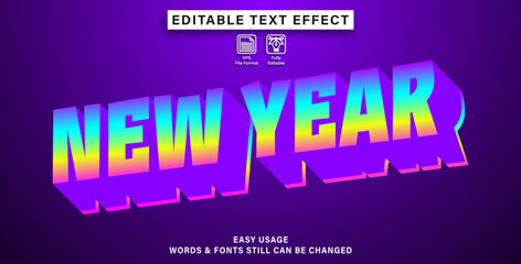 Obraz premium new year style editable text effect