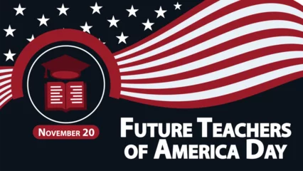 Fotobehang Future Teachers of America Day vector banner design. Happy Future Teachers of America Day modern minimal graphic poster illustration. © Reabetswe