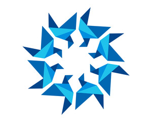 Obraz premium paper origami bird logo