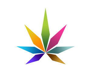 colorful cannabis leaf icon