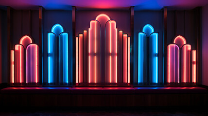 Obraz premium art decoration neon wall at night club
