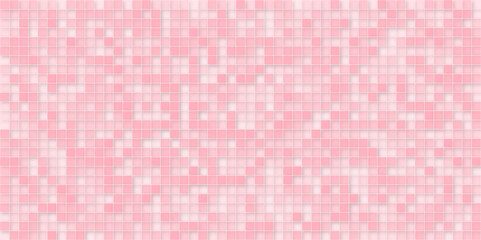 Abstract light background of small squares or pixels in white and pink colors.