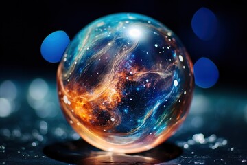Crystal Ball Amidst a Galactic Backdrop.